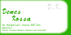 denes kossa business card